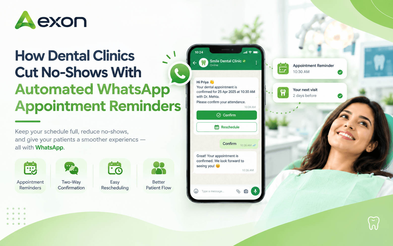 How Dental Clinics Cut No-Shows With Automated WhatsApp Appointment Reminders