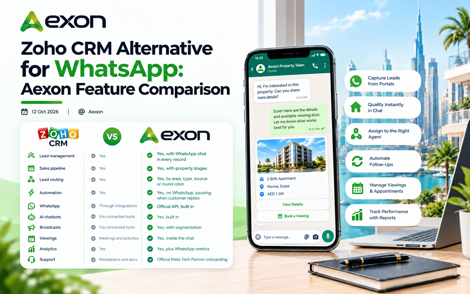 Zoho CRM Alternative WhatsApp: Aexon Feature Comparison